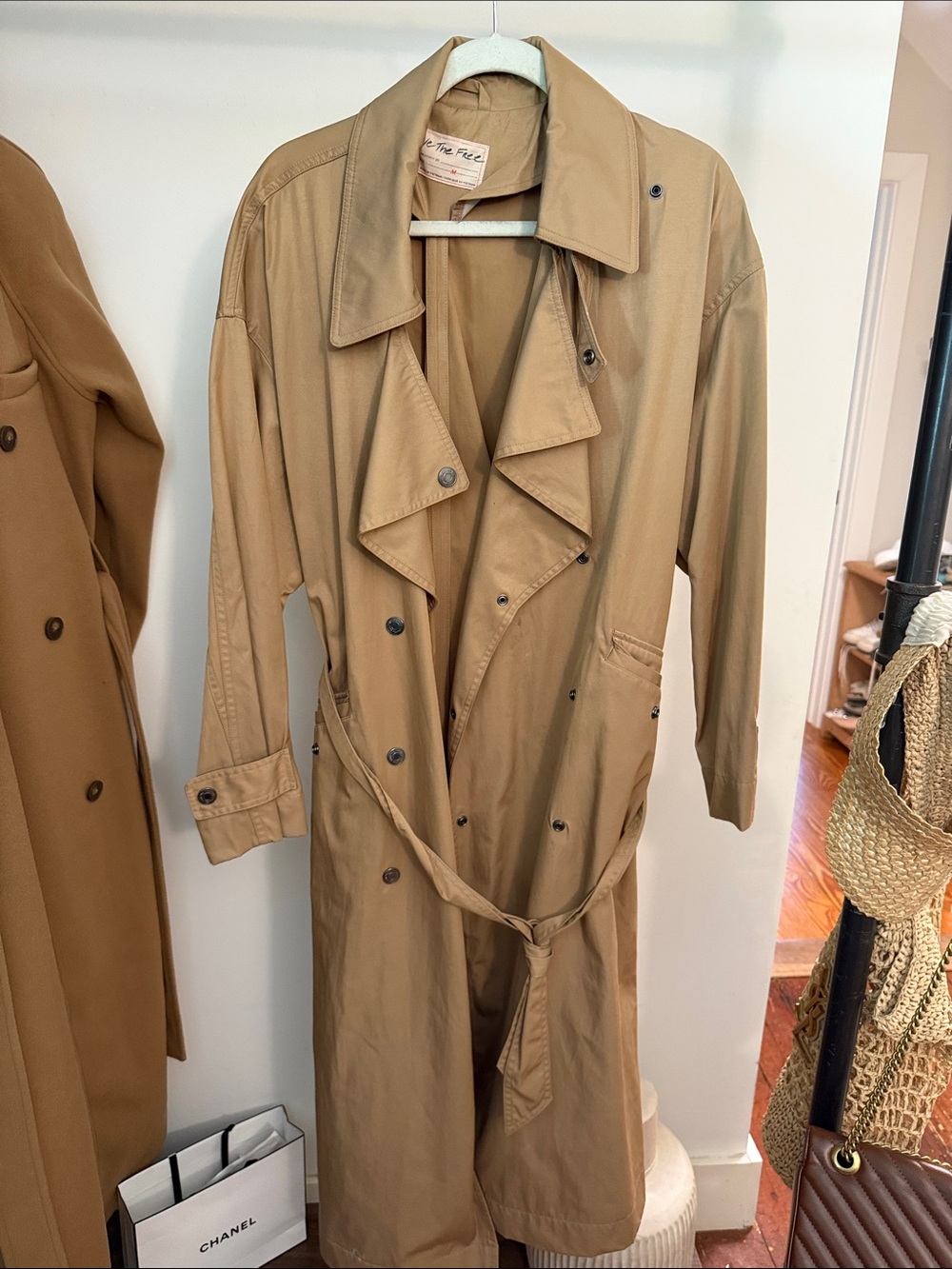 Women’s Tan Trench Coat - Classic Long Overcoat free people oversized soho